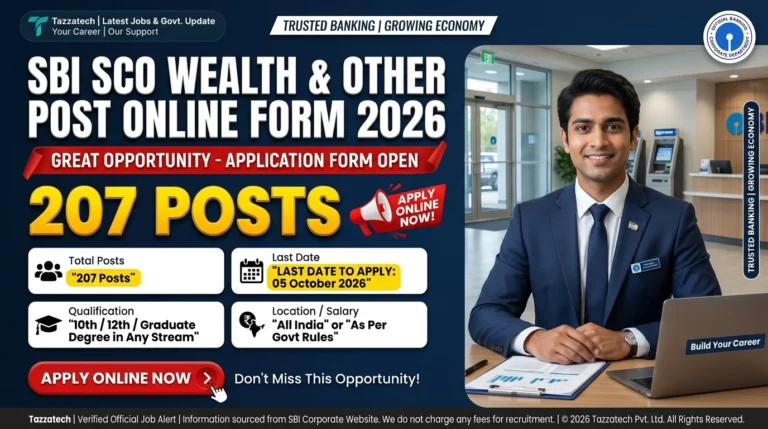 SBI SCO Wealth & Other Post Online Form 2026 – Date Extend