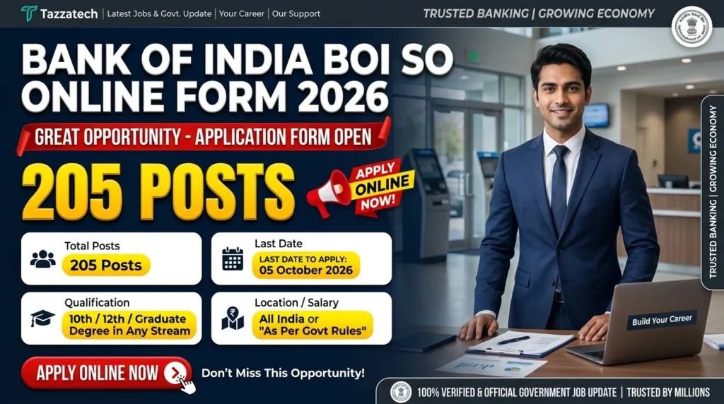 Bank of India BOI SO Online Form 2026