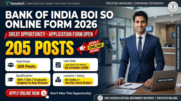 Bank of India BOI SO Online Form 2026 – Date Extend
