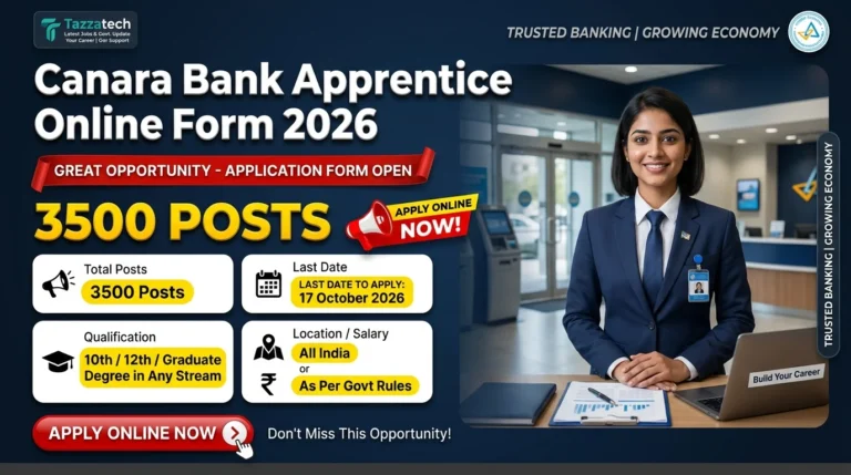 Canara Bank Apprentice Online Form 2026 (3500 Posts)