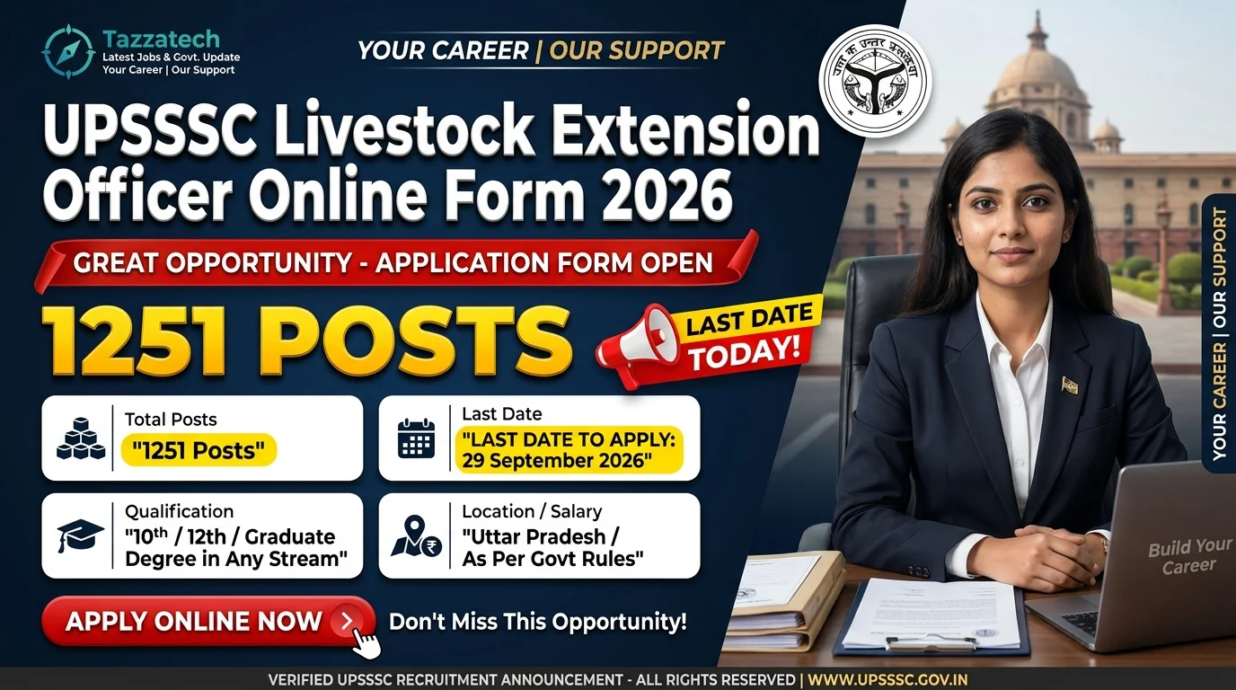 UPSSSC Livestock Extension Officer Online Form 2026