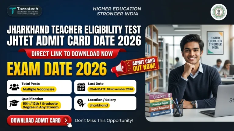 Jharkhand Teacher Eligibility Test JHTET Admit Card Date 2026