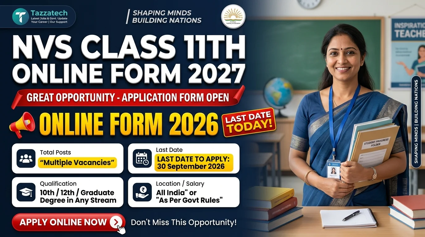 NVS Class 11th Online Form 2027