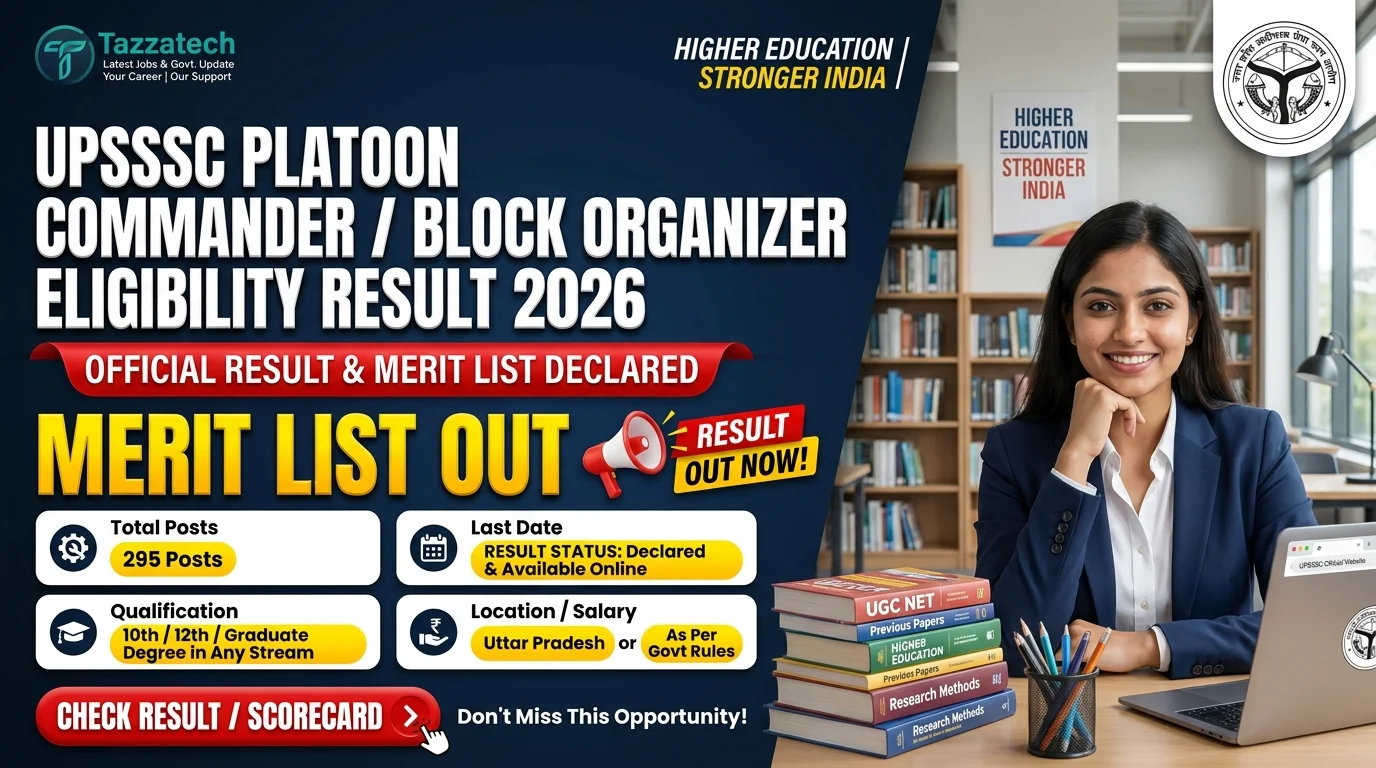 UPSSSC Platoon Commander / Block Organizer Eligibility Result 2026