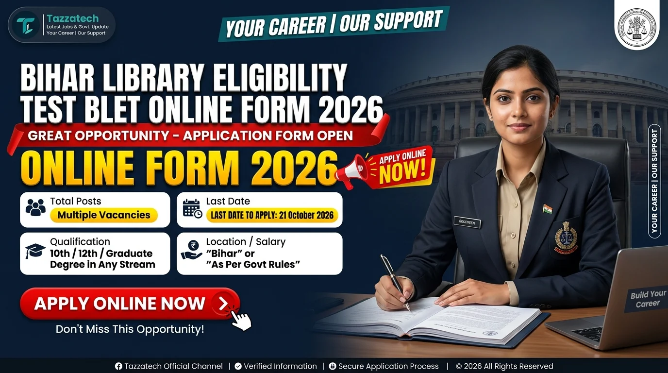 Bihar Library Eligibility Test BLET Online Form 2026