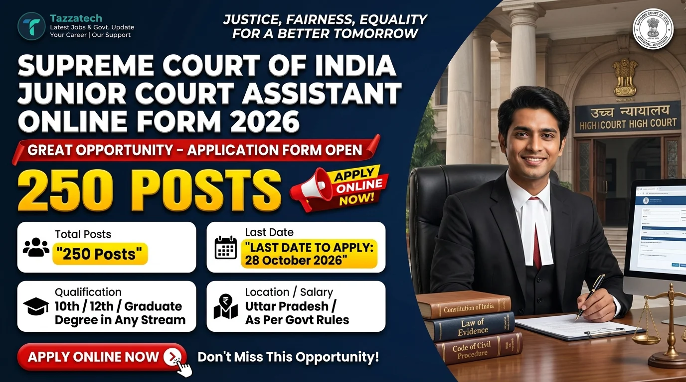 Supreme Court of India Junior Court Assistant Online Form 2026