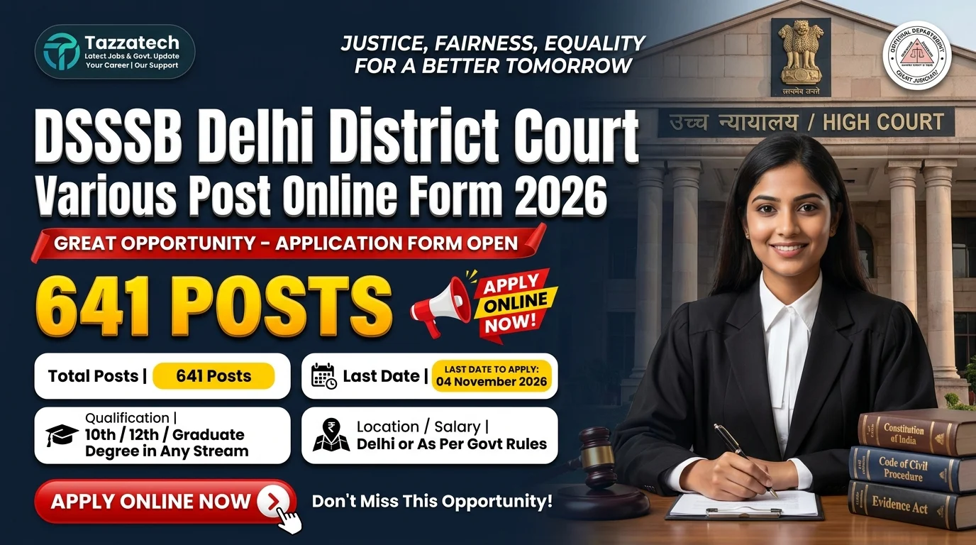 DSSSB Delhi District Court Various Post Online Form 2026