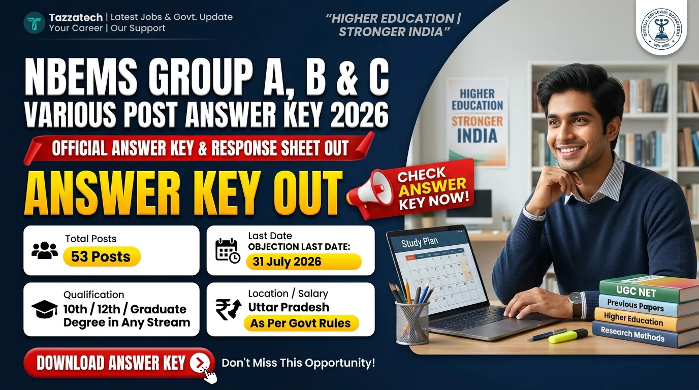 NBEMS Group A, B & C Various Post Answer Key 2026