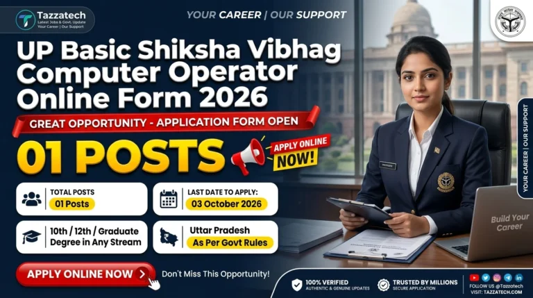 UP Basic Shiksha Vibhag Computer Operator Online Form 2026