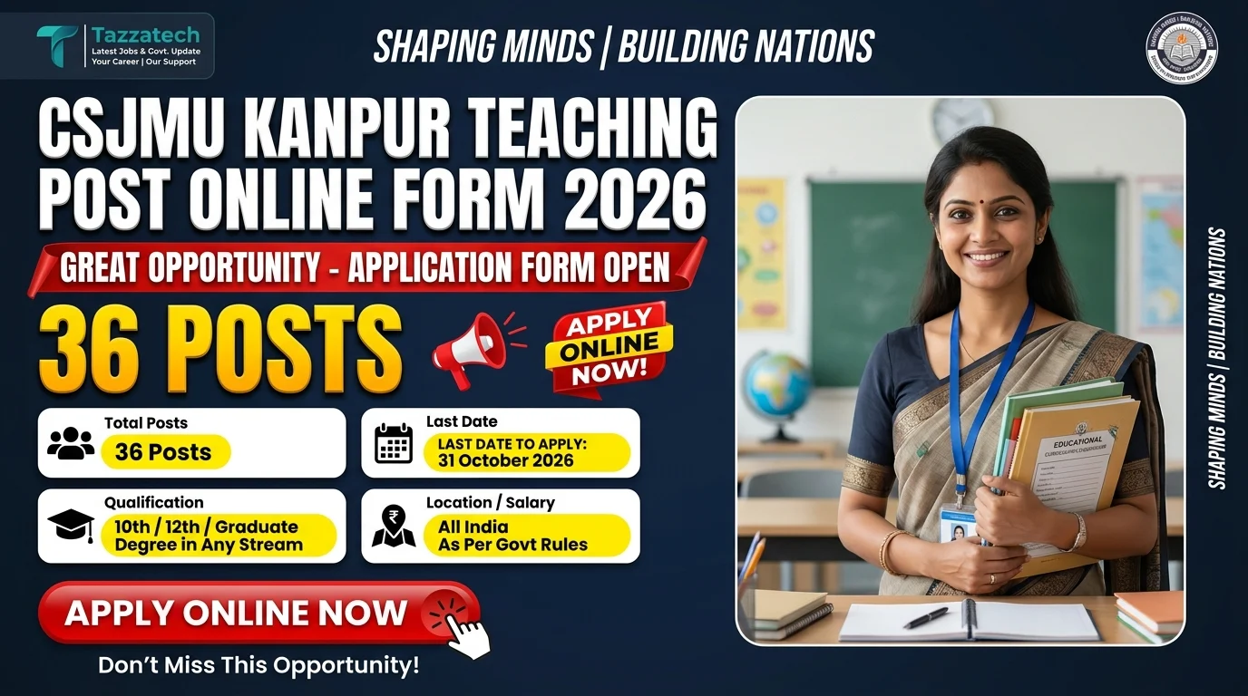 CSJMU Kanpur Teaching Post Online Form 2026