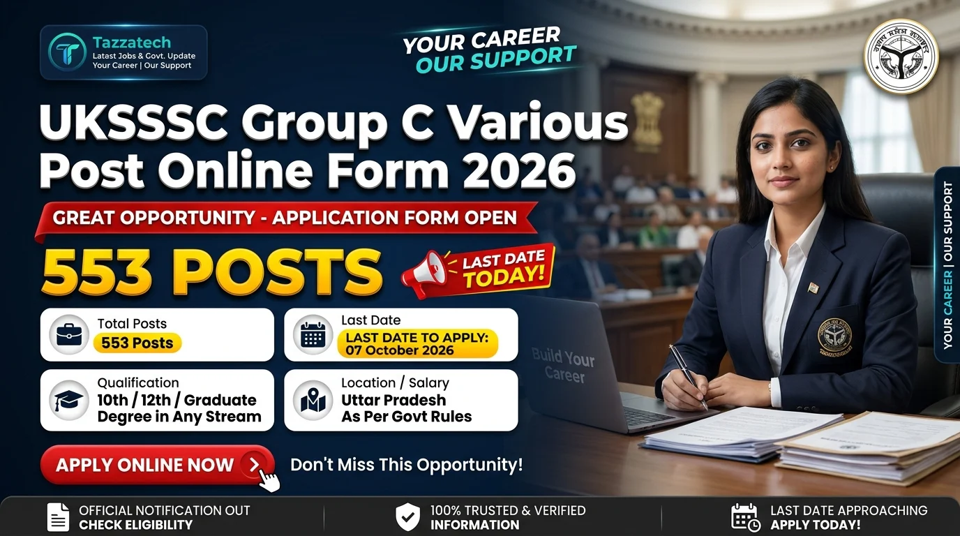 UKSSSC Group C Various Post Online Form 2026