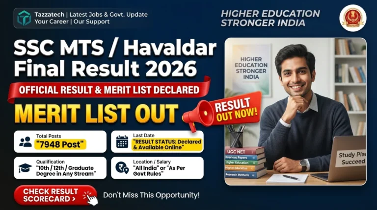 SSC MTS / Havaldar Final Result 2026 – Out