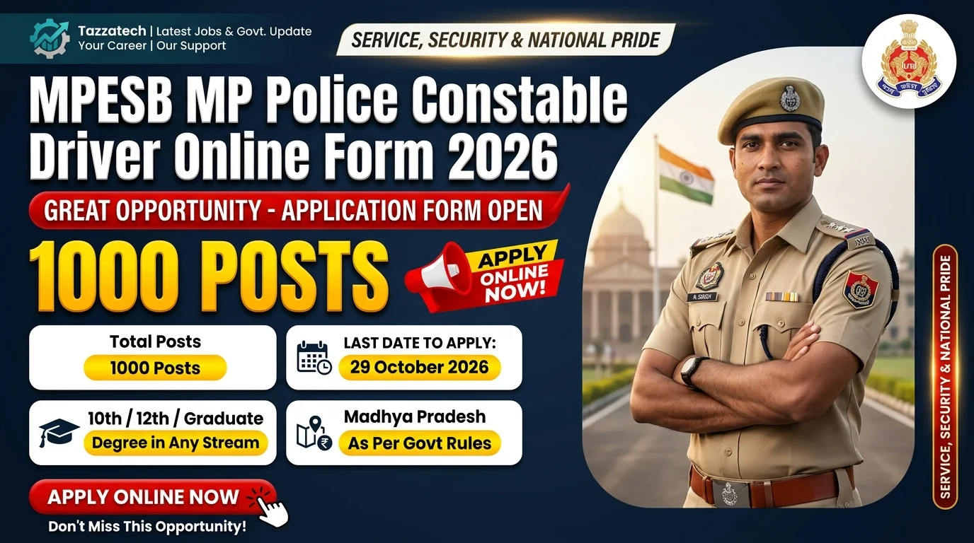 MPESB MP Police Constable Driver Online Form 2026