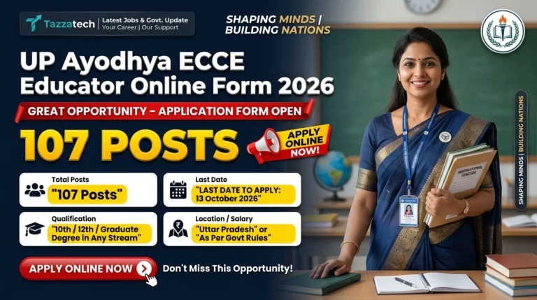 UP Ayodhya ECCE Educator Online Form 2026