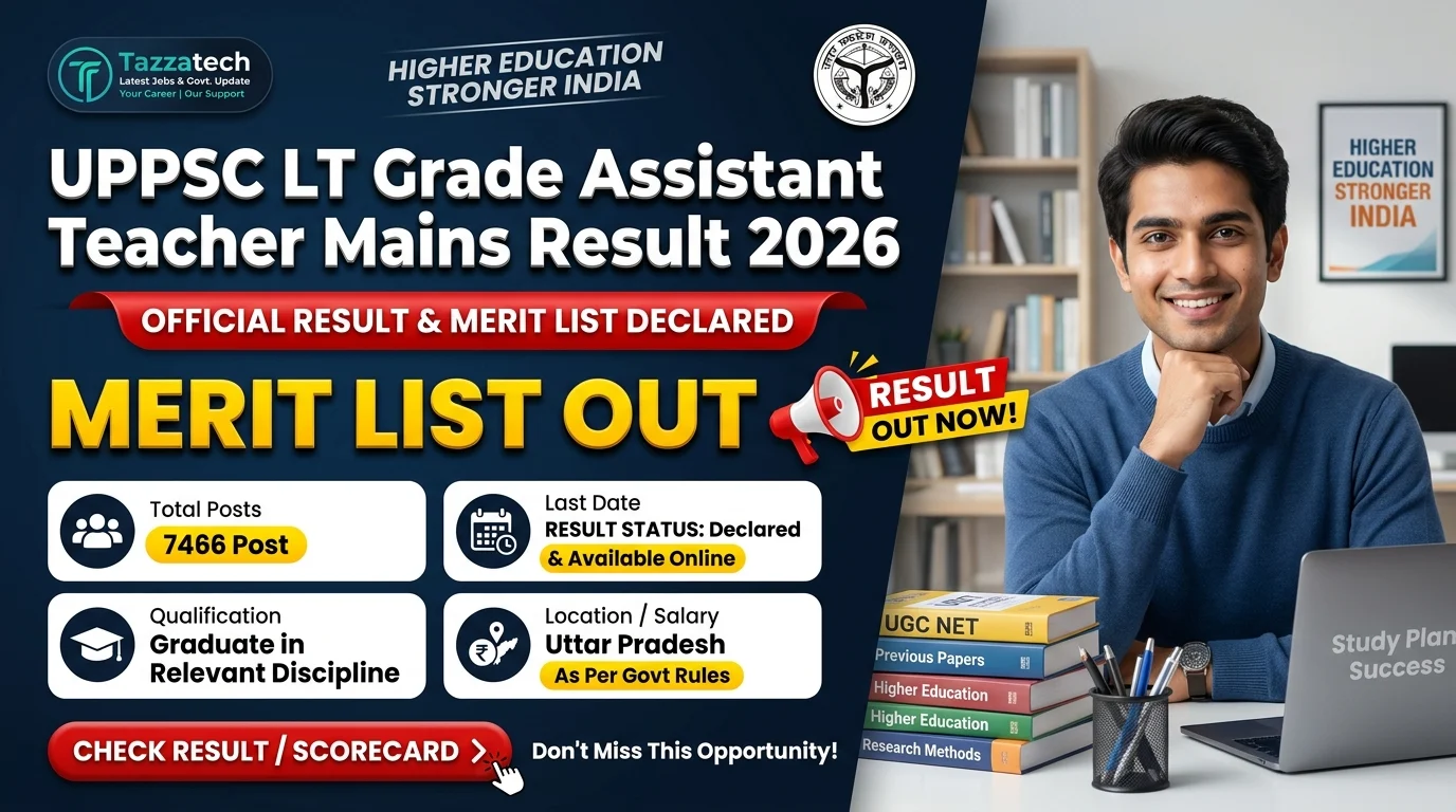 UPPSC LT Grade Assistant Teacher Mains Result 2026