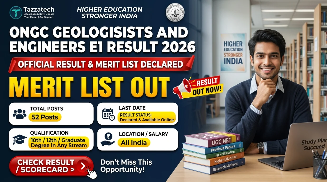 ONGC Geologists and Engineers E1 Result 2026