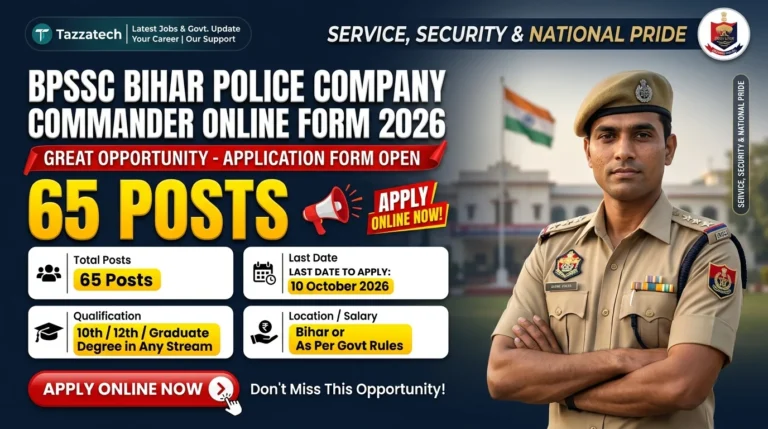BPSSC Bihar Police Company Commander Online Form 2026