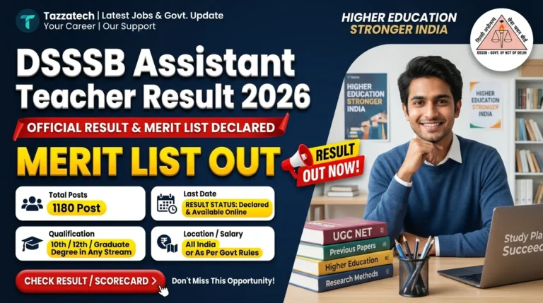 DSSSB Assistant Teacher (Primary) Result 2026