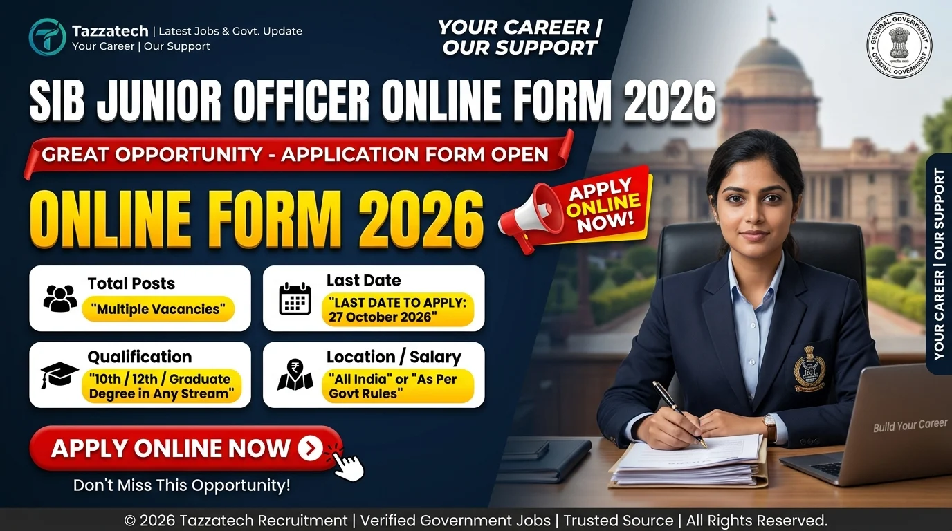 SIB Junior Officer Online Form 2026