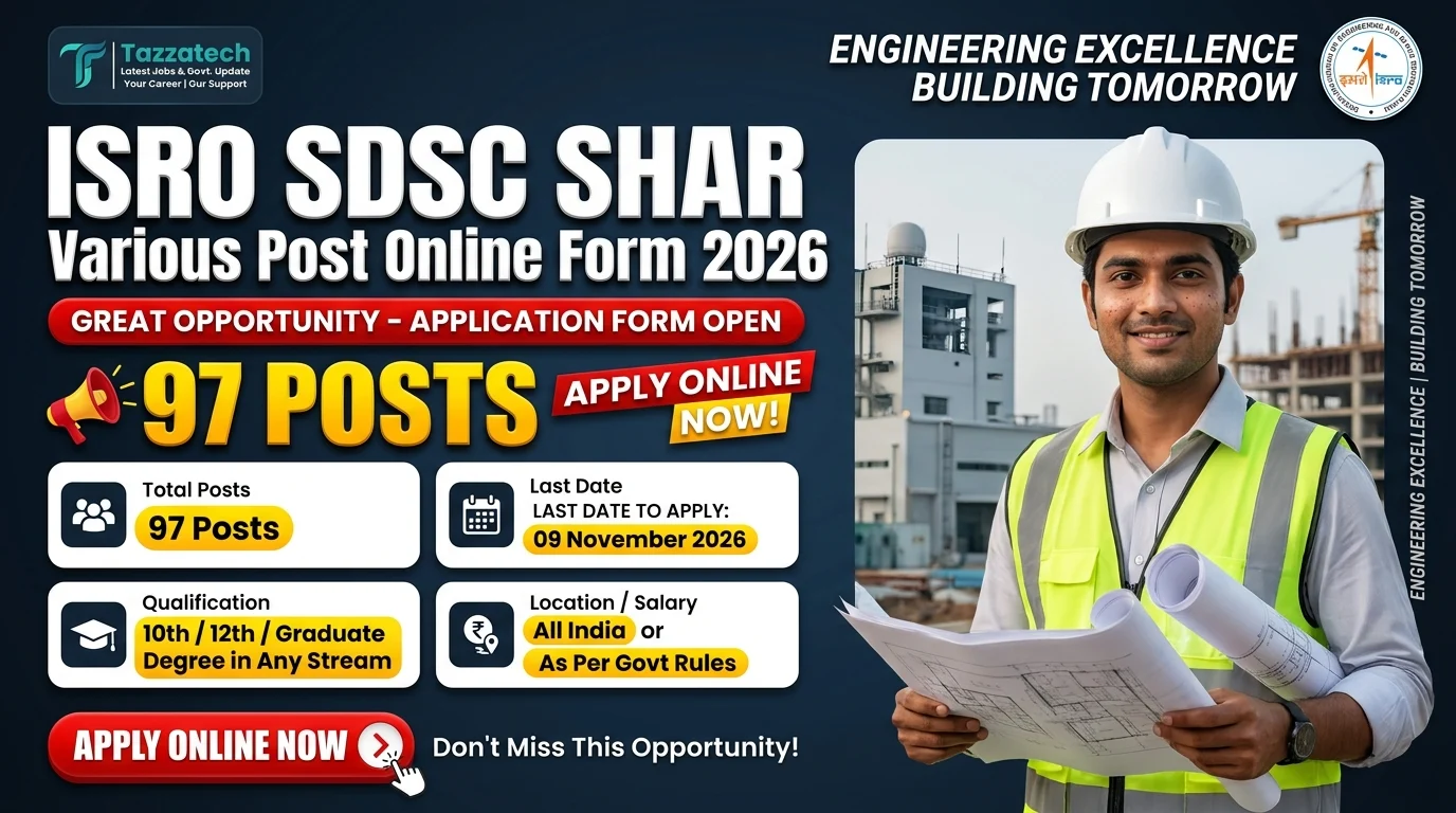 ISRO SDSC SHAR Various Post Online Form 2026