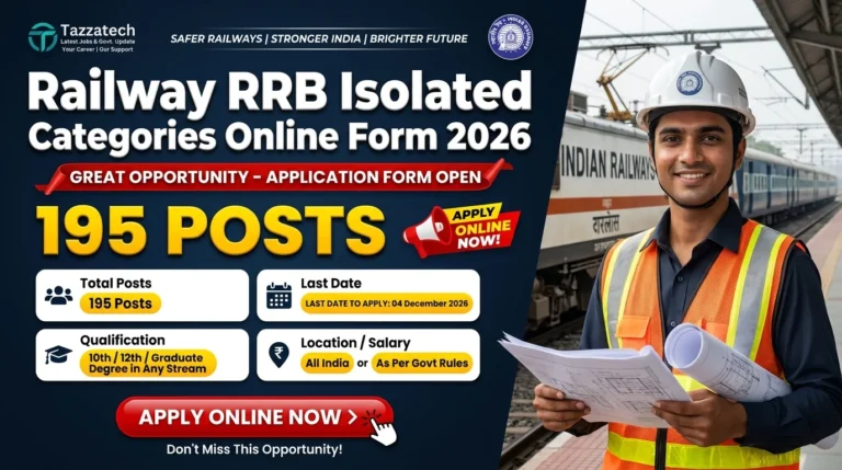 Railway RRB Isolated Categories Online Form 2026