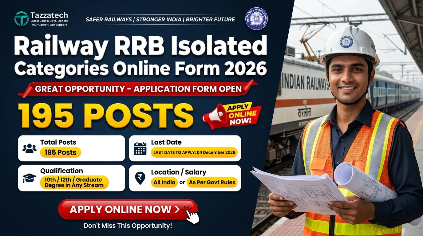 Railway RRB Isolated Categories Online Form 2026