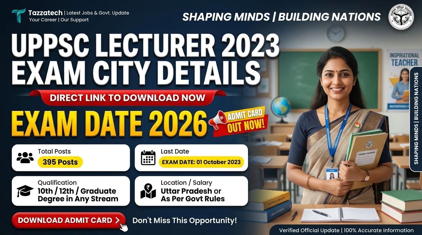 UPPSC Lecturer 2023 Exam City Details