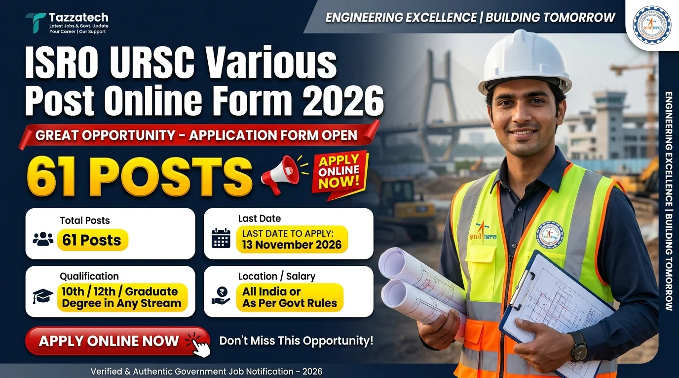 ISRO URSC Various Post Online Form 2026