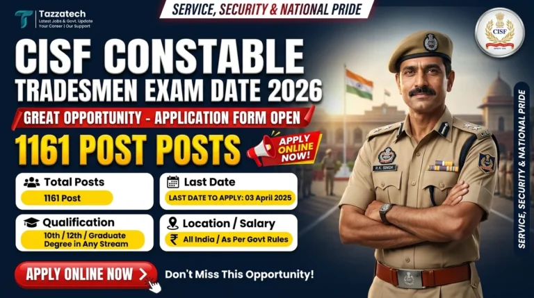CISF Constable Tradesmen Exam Date 2026