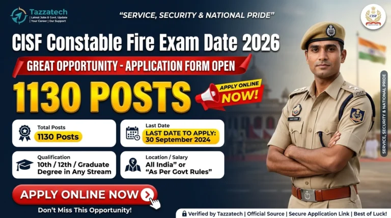 CISF Constable Fire Exam Date 2026