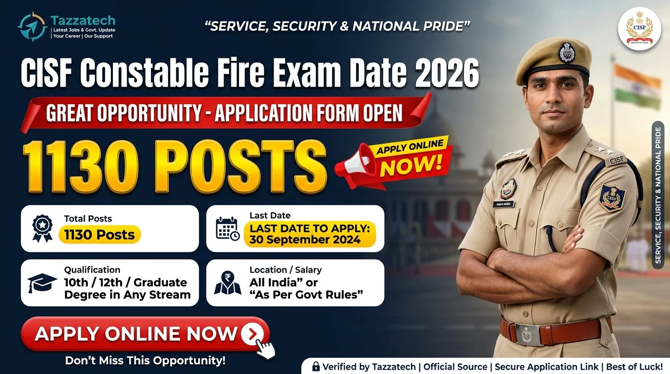 CISF Constable Fire Exam Date 2026
