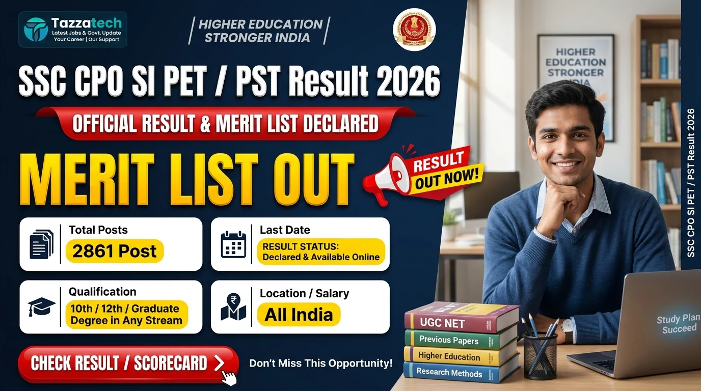 SSC CPO SI PET / PST Result 2026